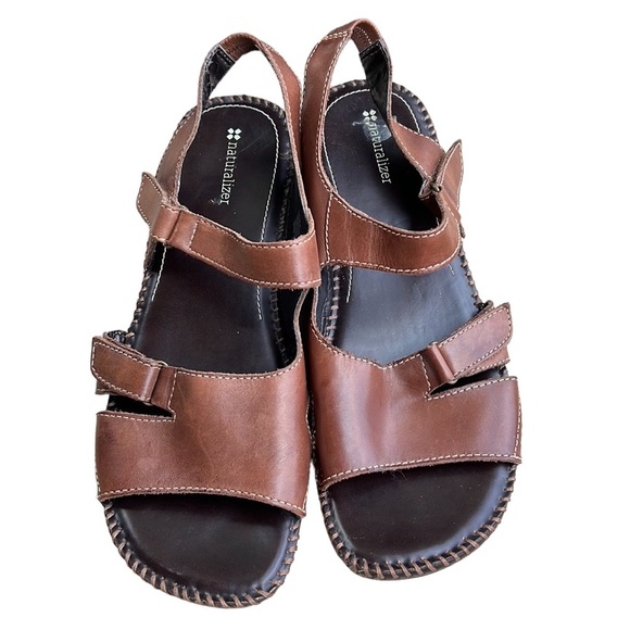 Naturalizer Shoes - Naturalizer Rosina Comfy Boho Brown Leather Strap Sandal. Size 10